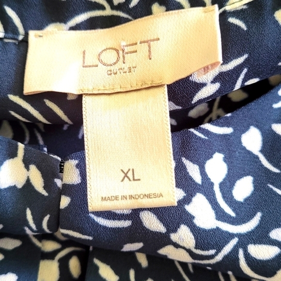 Loft Green Floral Shift Racerback Tank Top Size XL - Picture 5 of 9